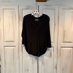 Kerisma Black V-Neck Knit Poncho Style Top